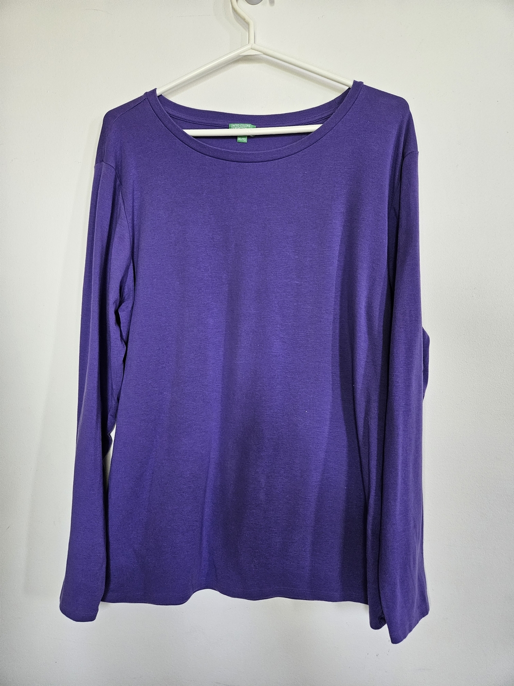 United Colors of Benetton Purple Long Sleeve Crewneck Top XL🔥